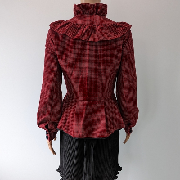 Topshop houndstooth peplum jacket ruffle - Picture 10 of 10